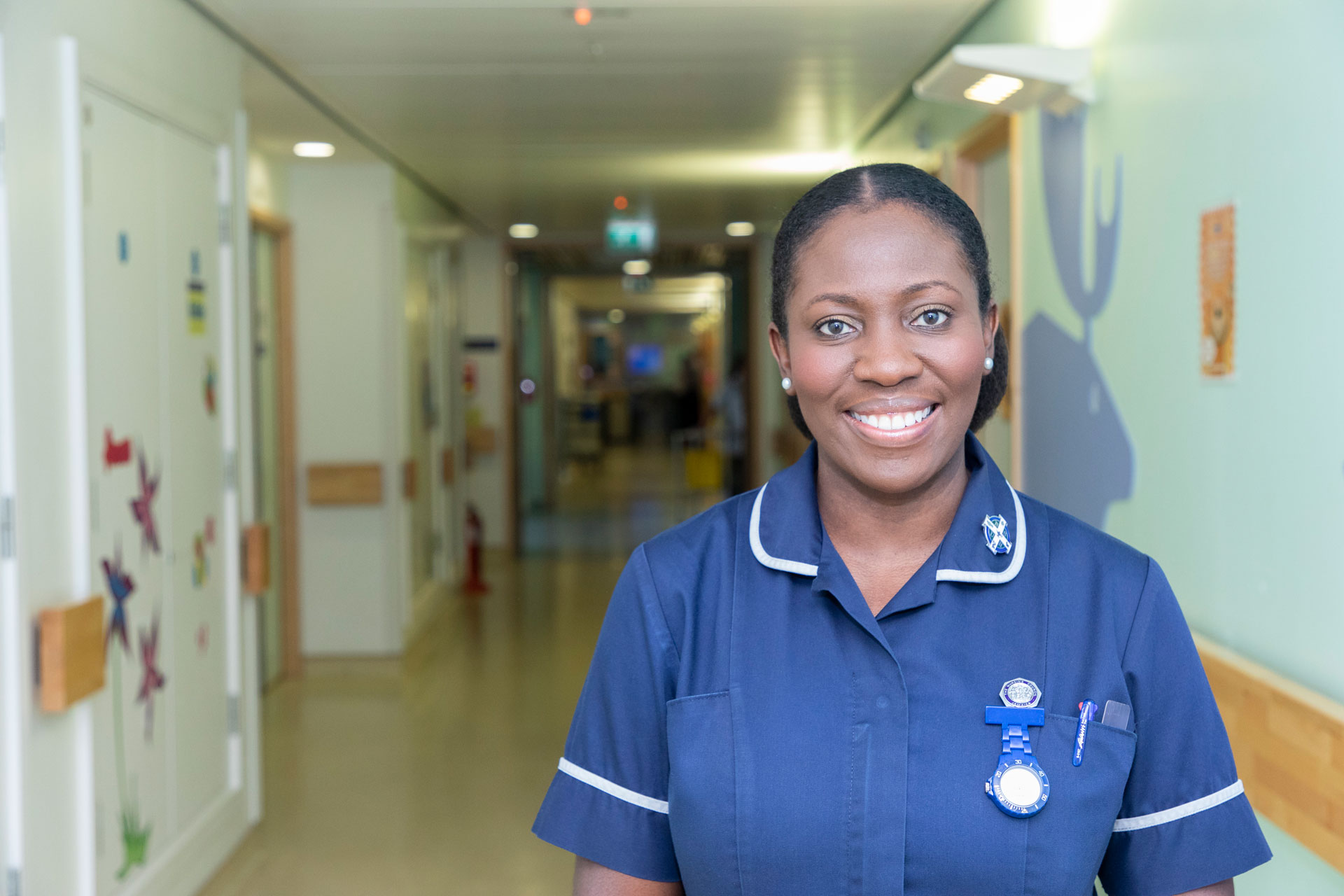 Black nurse in uniform