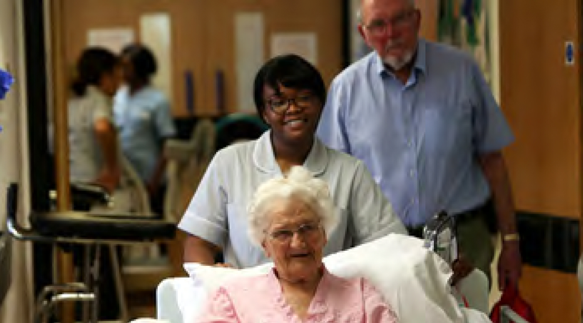 Elderly patient smiling