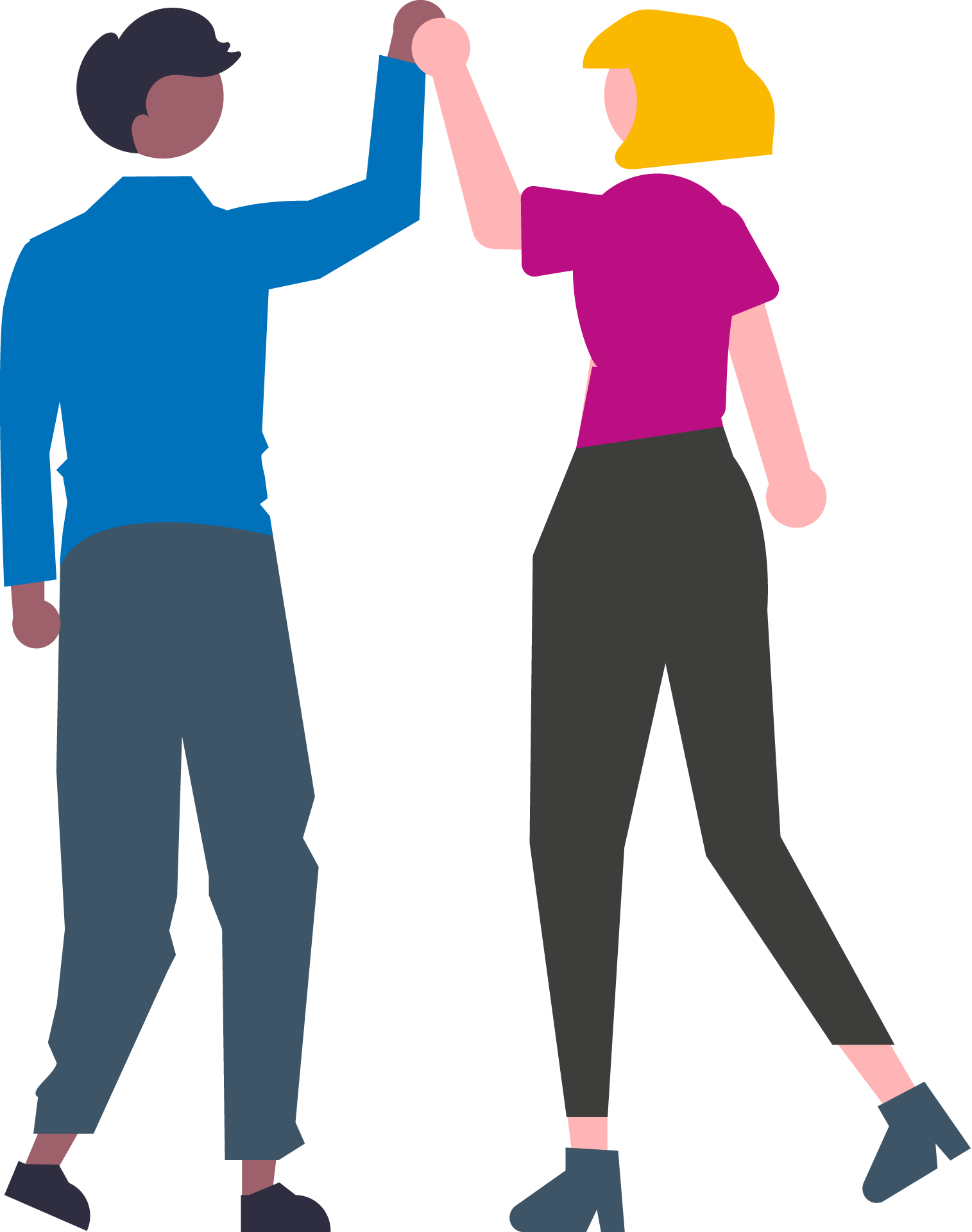 Illustration of people high fiving