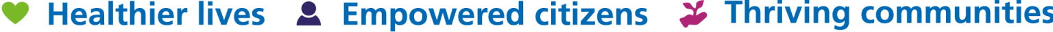 Healthier lives, Empowered citizens, Thriving communities