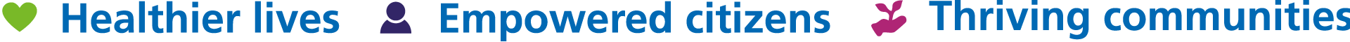 Healthier lives, Empowered citizens, Thriving communities