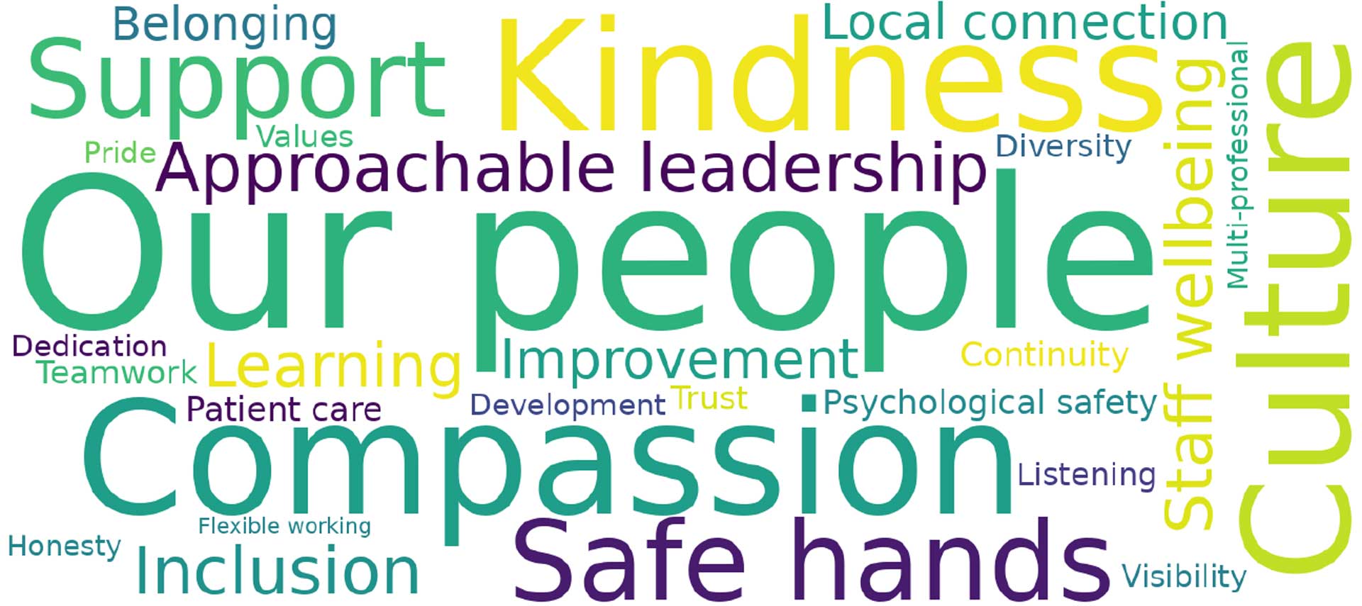 Word cloud – what colleagues value
